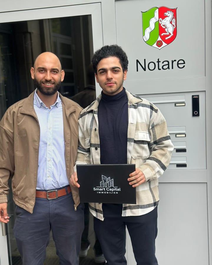 A SmartCapital buyer outside the notary's office on completion day