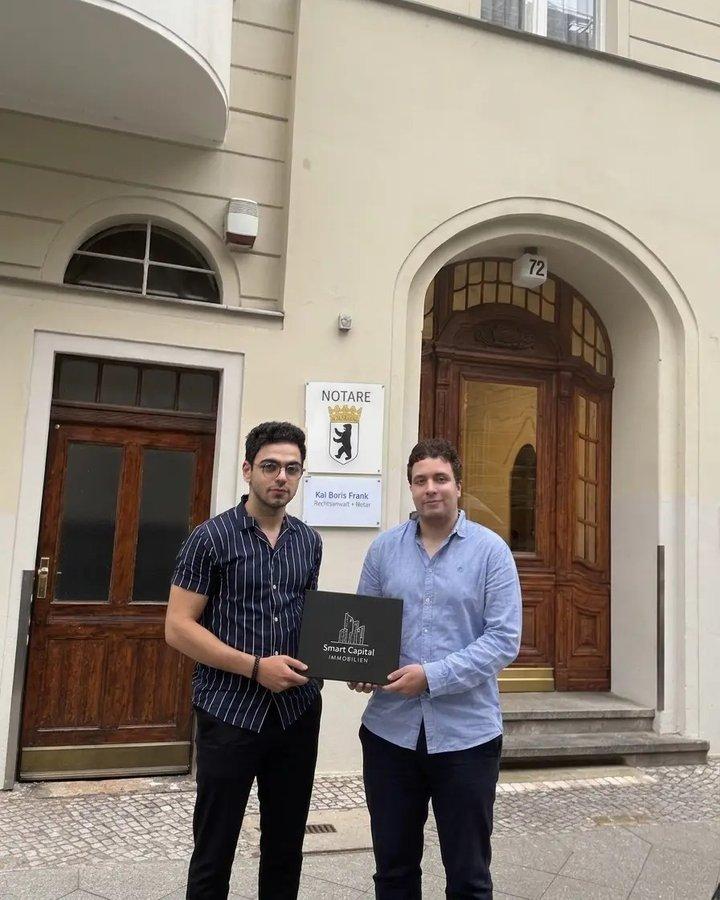 A SmartCapital buyer outside the notary's office on completion day